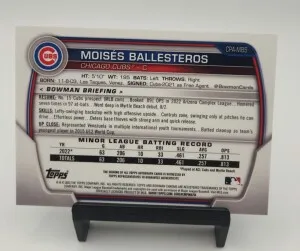 2023 Bowman Chrome Moises Ballesteros 1st Auto CPA-MBS Cubs Prospect back